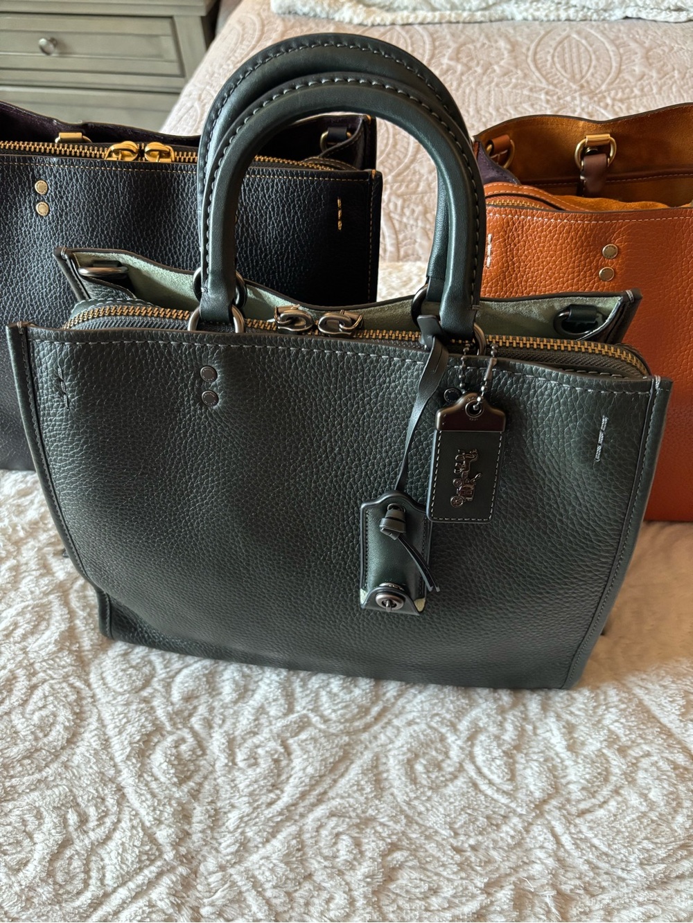 Coach Rogue 30 in Green (Amazon)/Gunmetal - Picture 3 of 16